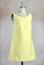 Embellished Woven Shift Dress in Yellow