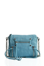 Logan Leather Cross Body Bag in Blue