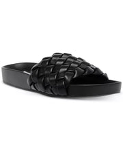 PADDY Woven Slide Sandals in Black