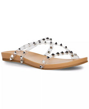 Candy-S Strappy Studded Flat Sandals in Clear