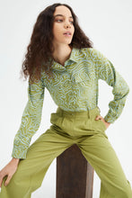 Wave Print Shirt with Patch Pockets