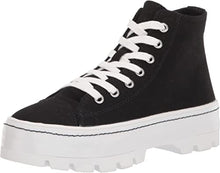 Shaddoww Hi-top Platform Sneakers in Black Fabric