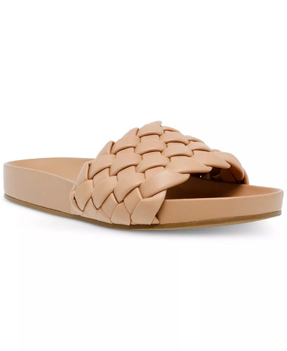 PADDY Woven Slide Sandals in Nude
