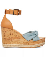 Colette Platform Wedge Sandals in Denim Multi