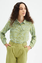 Wave Print Shirt with Patch Pockets