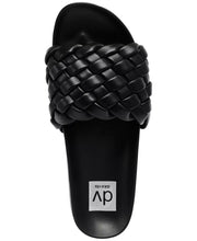 PADDY Woven Slide Sandals in Black