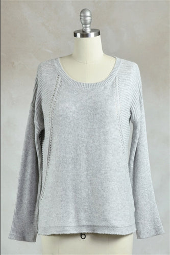 Round Neck Ribbed Knit Sweater