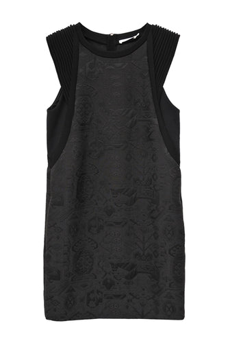 Hieroglyphic Jacquard Ribbed Sleeveless Dress