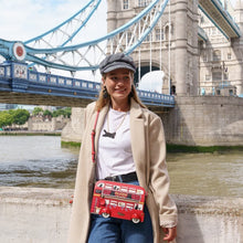 London Cats and Corgis Red Bus Pouch Bag Crossbody
