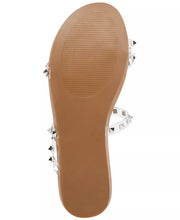 Candy-S Strappy Studded Flat Sandals in Clear