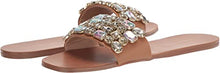 Bazzle Bejeweled Flat Sandals in Tan Multi