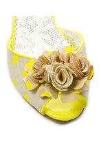 Crazy Daisy Wedge Sandals in Yellow