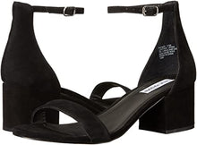 Irenee Block Heel Dress Sandals in Black Suede