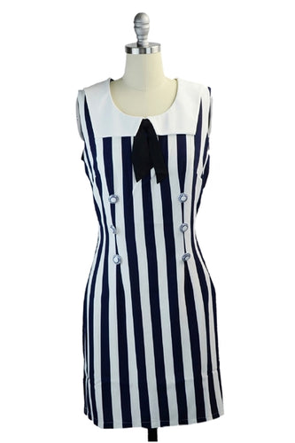 Sally's Sailor Nautical Shift Dress in Navy