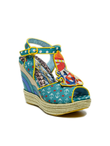 Round The Twist Sailor-Themed Wedge Platform Sandals
