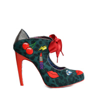 Pop Kiss Platform Heels In Teal Pewter