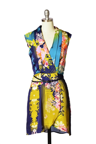 Tatum Asian-Inspired Floral V-Neck Dress