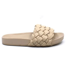 PADDY Woven Slide Sandals in Ivory