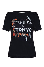 Take Me To Tokyo Printed T-Shirt in Black