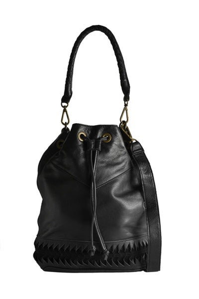 Debby Laser2 Vintage Lasercut Leather Bucket Bag