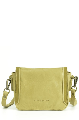 Licia Silky Coated Leather Mini Crossbody Bag in Mustard