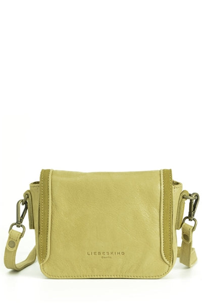 Licia Silky Coated Leather Mini Crossbody Bag in Mustard