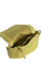 Licia Silky Coated Leather Mini Crossbody Bag in Mustard