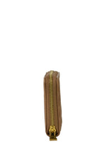 Reptil Donate Calf Hair Leather Mini Zip Wallet in Brown