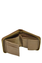 Reptil Donate Calf Hair Leather Mini Zip Wallet in Brown